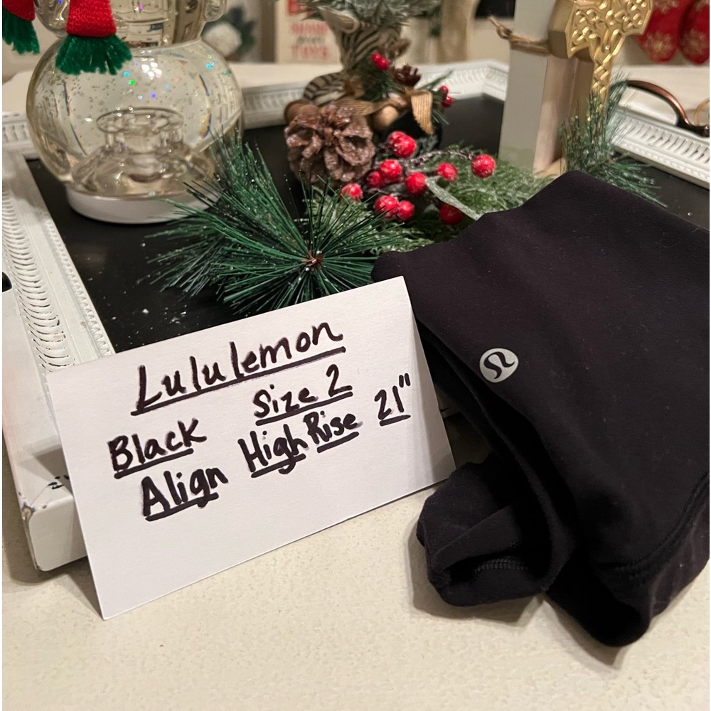 Lululemon Align Black High Rise 21” inseam size 2